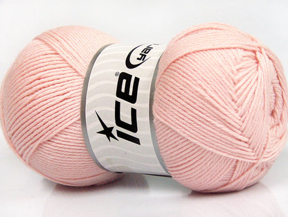 Lot of 4 x 100gr Skeins Ice Yarns BABY SOFTY Hand Knitting Yarn Light Pink