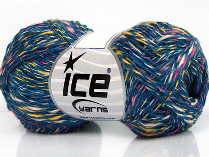 Lot of 8 Skeins ICE CANARIO (40% Cotton 20% Viscose) Hand Knitting Yarn Blue