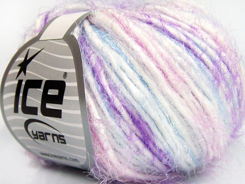 Lot of 8 Skeins ICE BUNNY SOFT Hand Knitting Yarn Lilac Shades Blue White