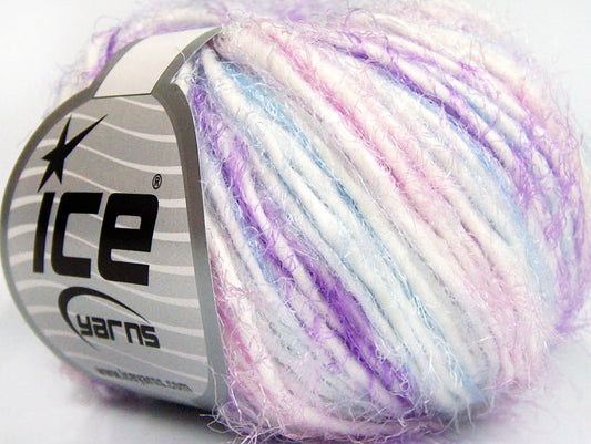 Lot of 8 Skeins ICE BUNNY SOFT Hand Knitting Yarn Lilac Shades Blue White
