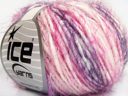 Lot of 8 Skeins ICE BUNNY SOFT Hand Knitting Yarn Purple Pink Shades White