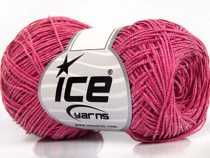 Lot of 8 Skeins ICE URBAN COTTON LUX (60% Cotton 28% Viscose) Yarn Fuchsia