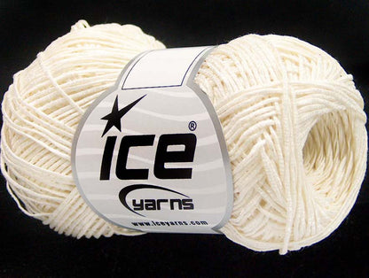 Lot of 8 Skeins Ice Yarns URBAN COTTON LUX (60% Cotton 28% Viscose) Yarn Ecru