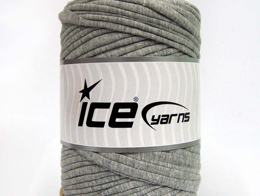 250 gr ICE UPCYCLED FABRIC 250 (95% Cotton 5% Elastan) Hand Knitting Yarn Grey
