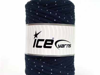 250 gr ICE UPCYCLED FABRIC 250 (95% Cotton 5% Elastan) Yarn Navy White