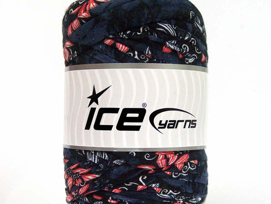 250 gr ICE YARNS UPCYCLED FABRIC 250 (95% Cotton 5% Elastan) Yarn Jeans Blue Black White Salmon