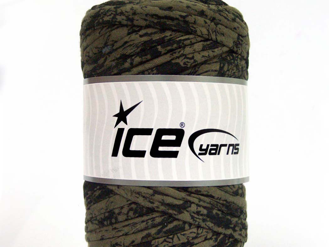250 gr ICE YARNS UPCYCLED FABRIC 250 (95% Cotton 5% Elastan) Yarn Khaki Shades