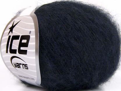 Lot of 10 Skeins Ice Yarns KID MOHAIR FINE (30% Kid Mohair) Yarn Navy Black