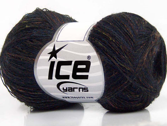 Lot of 8 Skeins ICE SALE MOHAIR-WOOL BLEND (30% Wool) Yarn Dark Navy Black