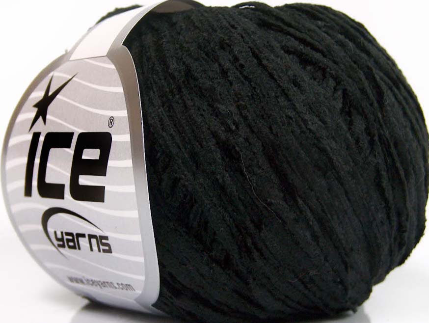 Lot of 8 Skeins Ice Yarns CHENILLE LIGHT (100% MicroFiber) Yarn Black