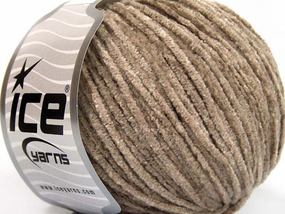 Lot of 8 Skeins Ice Yarns CHENILLE LIGHT (100% Microfiber) Yarn Light Camel