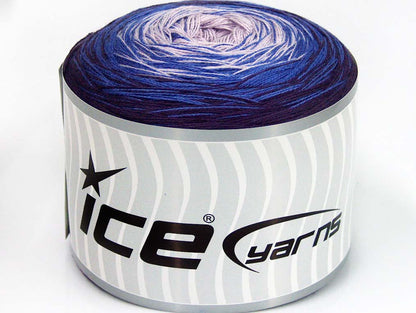 Lot of 2 x 150gr Skeins Ice Yarns CAKES COTTON FINE (50% Cotton) Yarn Dark Purple Lavender Lilac