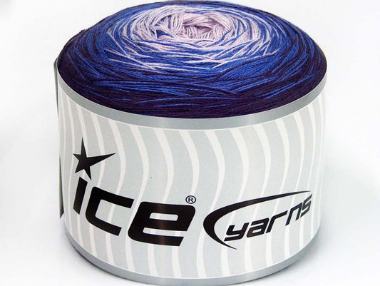 Lot of 2 x 150gr Skeins Ice Yarns CAKES COTTON FINE (50% Cotton) Yarn Dark Purple Lavender Lilac