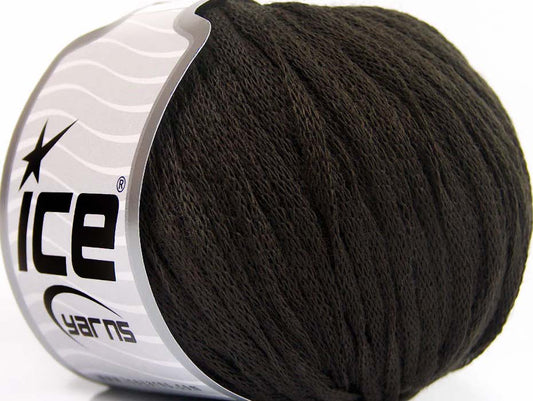 Lot of 8 Skeins Ice Yarns RIBBON WOOL (50% Wool) Hand Knitting Yarn Dark Brown