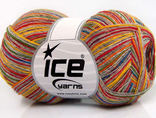 Lot of 8 Skeins Ice Yarns SALE WINTER (50% Wool) Yarn Beige Rainbow