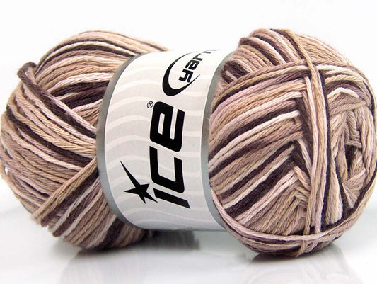 Lot of 4 x 100gr Skeins Ice Yarns NATURAL COTTON COLOR (100% Cotton) Yarn Beige Light Pink Maroon