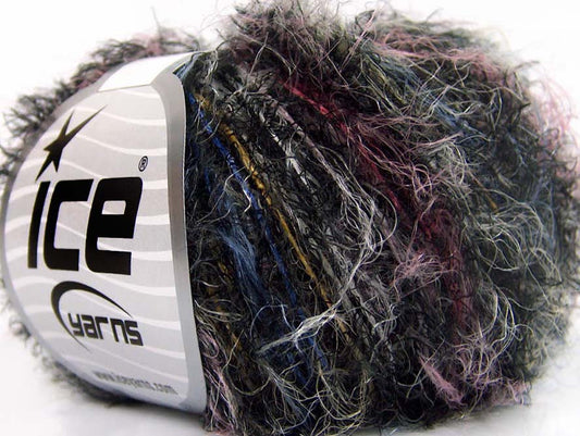 Lot of 8 Skeins Ice Yarns TECHNO STAR Hand Knitting Yarn Black Pink Blue Gold