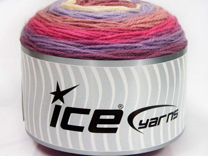 Lot of 2 x 150gr Skeins Ice Yarns CAKES WOOL DK (30% Wool) Yarn Pink Lilac Orchid