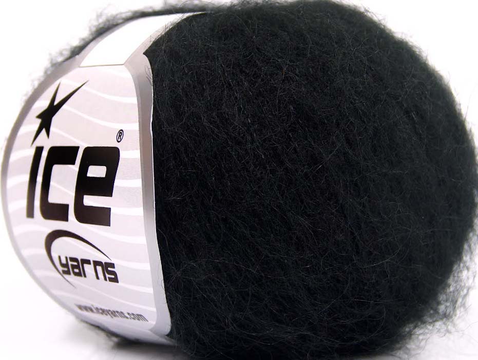 Lot of 10 Skeins Ice Yarns KID MOHAIR FINE (30% Kid Mohair) Yarn Black
