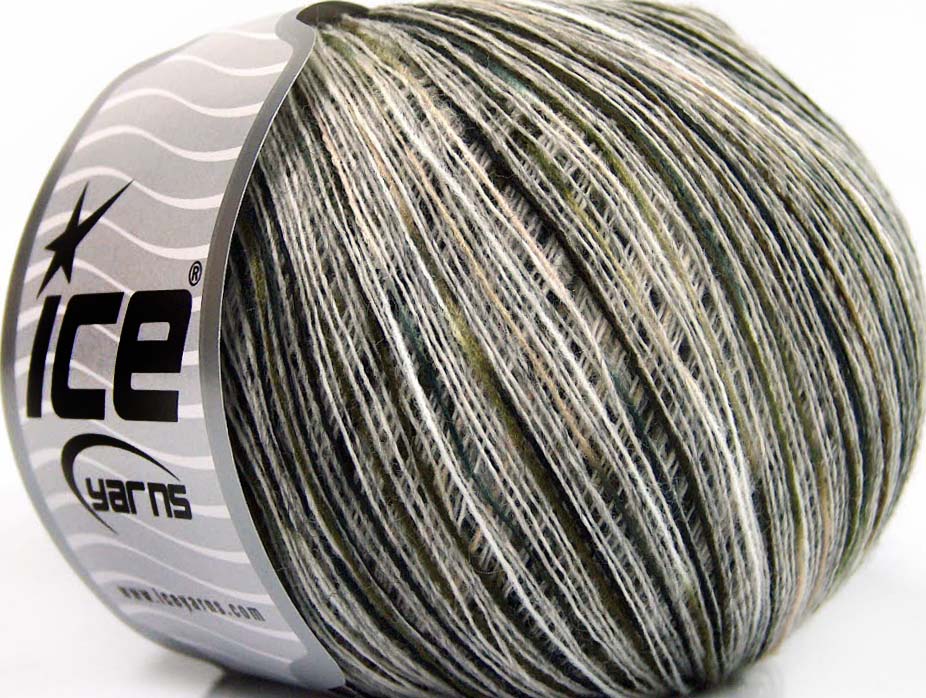 Lot of 8 Skeins Ice Yarns SALE WINTER (50% Wool) Yarn Black Grey White Green