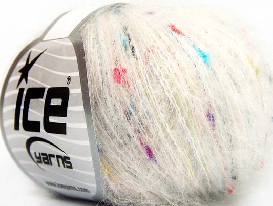Lot of 10 Skeins Ice Yarns SALE MOHAIR-WOOL BLEND (25% Mohair) Yarn White Turquoise Purple Green Orange