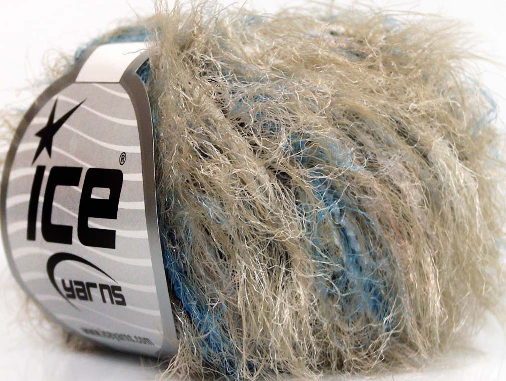 Lot of 8 Skeins Ice Yarns TECHNO PUFFY Yarn Camel Blue Black White