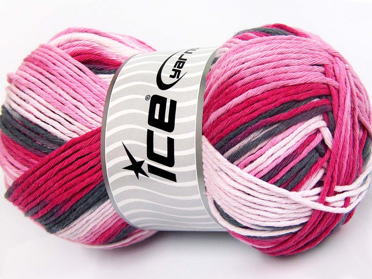 Lot of 2 x 200gr Skeins Ice Yarns NATURAL COTTON COLOR WORSTED (100% Cotton) Yarn Pink Shades Black