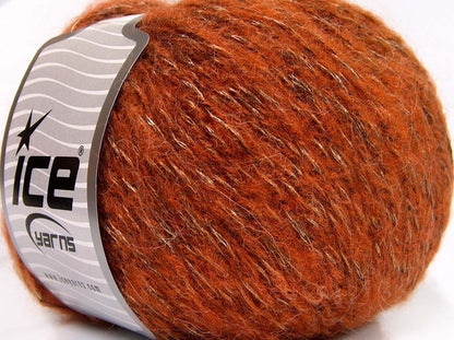 Lot of 4 x 100gr Skeins Ice Yarns ALPACA SHINE (19% Alpaca) Yarn Orange Black Gold