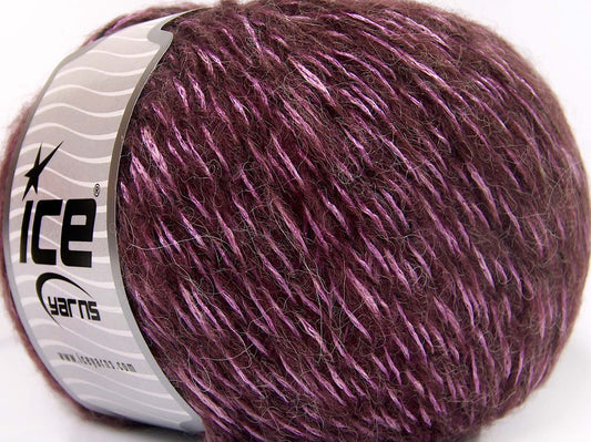 Lot of 4 x 100gr Skeins Ice Yarns ALPACA SHINE (19% Alpaca) Yarn Maroon Lilac