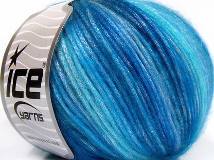 Lot of 8 Skeins Ice Yarns PICASSO Hand Knitting Yarn Turquoise Blue Shades