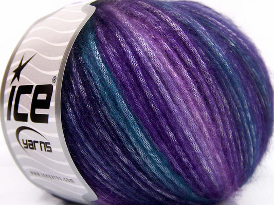 Lot of 8 Skeins Ice Yarns PICASSO Hand Knitting Yarn Purple Shades Turquoise
