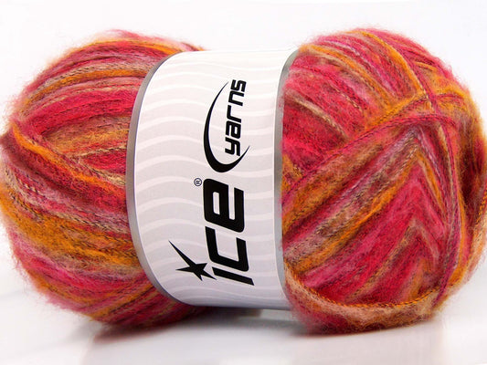 Lot of 4 x 100gr Skeins Ice Yarns SALE WINTER (37% Kid Mohair) Yarn Pink Shades Gold