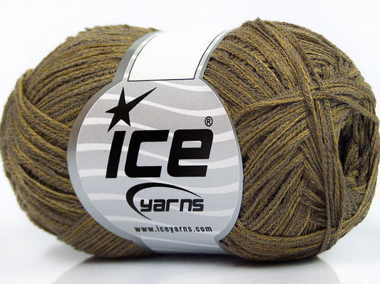 Lot of 8 Skeins Ice Yarns MUSTANG COTTON (74% Cotton) Yarn Khaki Shades