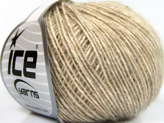 Lot of 8 Skeins Ice Yarns BABY ALPACA MERINO COTTON (22% Baby Alpaca 22% Extrafine Merino Wool) Yarn Light Camel