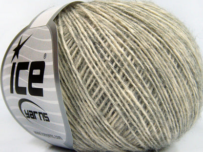 Lot of 8 Skeins Ice Yarns BABY ALPACA MERINO COTTON (22% Baby Alpaca 22% Extrafine Merino Wool) Yarn Light Grey