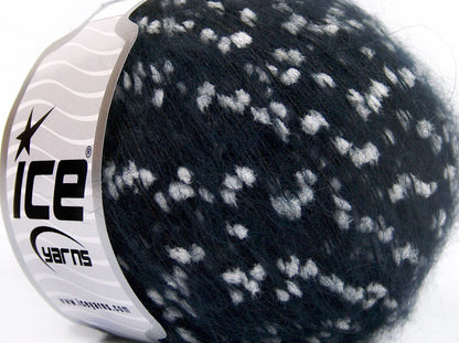 Lot of 8 Skeins Ice Yarns SALE MOHAIR-WOOL BLEND (20% Mohair) Yarn Black White