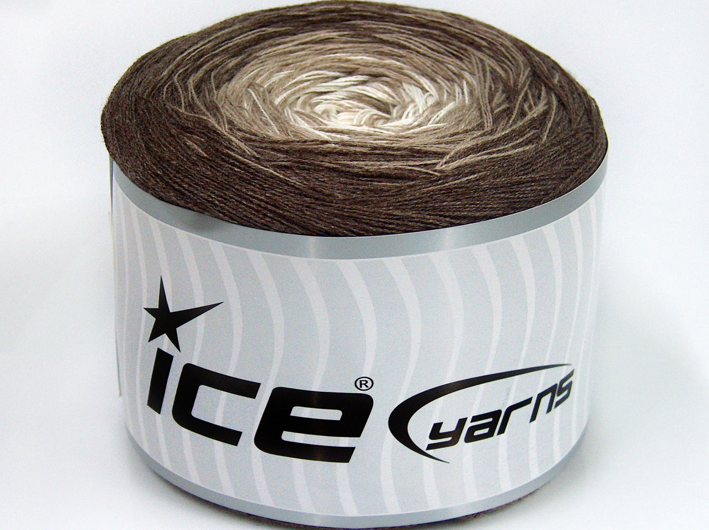 Lot of 2 x 150gr Skeins Ice Yarns CAKES COTTON FINE (50% Cotton) Yarn Brown Camel Cream