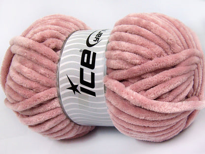 Lot of 2 x 200gr Skeins Ice Yarns CHENILLE SUPERBULKY (100% MicroFiber) Yarn Light Pink