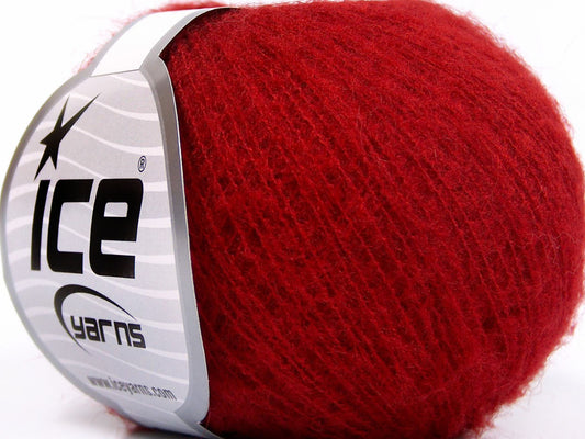 Lot of 10 Skeins Ice Yarns SUPERKID MOHAIR COMFORT (41% SuperKid Mohair 5% Merino Wool) Yarn Red
