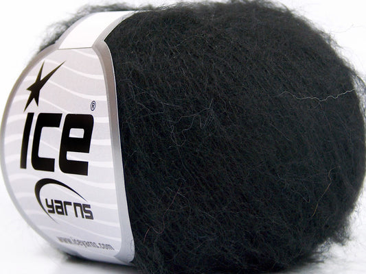Lot of 10 Skeins Ice Yarns KID MOHAIR FINE (30% Kid Mohair) Yarn Black