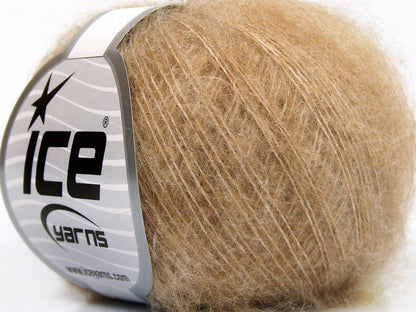 Lot of 10 Skeins Ice Yarns KID MOHAIR FINE (30% Kid Mohair) Yarn Camel