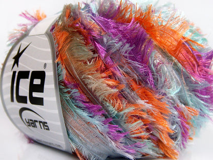 Lot of 8 Skeins Ice Yarns PERGAMON Hand Knitting Yarn Purple Orange Turquoise