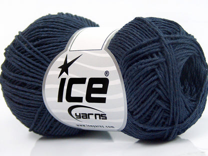 Lot of 8 Skeins Ice Yarns NATURAL COTTON FINE (100% Cotton) Yarn Navy