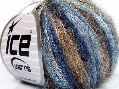 Lot of 8 Skeins Ice Yarns MARCO Hand Knitting Yarn Blue Shades Brown Shades