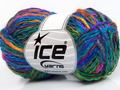 Lot of 8 Skeins Ice Yarns SALE SELF-STRIPING Yarn Green Shades Turquoise Purple