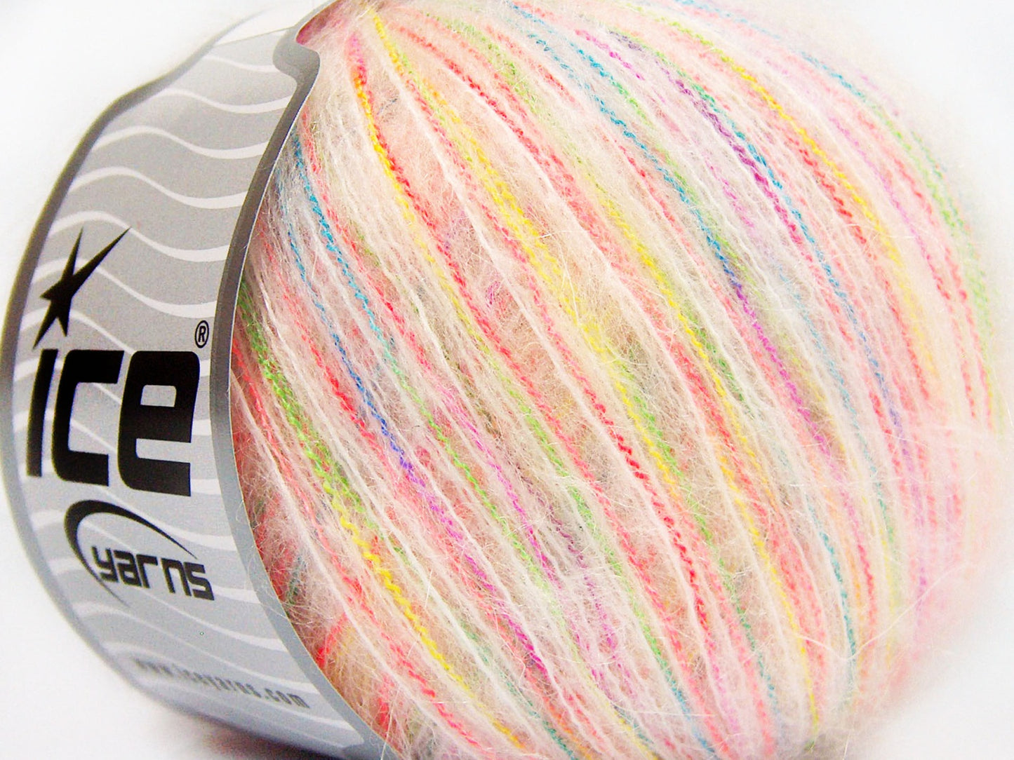 Lot of 8 Skeins Ice Yarns SALE MOHAIR-WOOL BLEND (20% Mohair) Yarn Rainbow