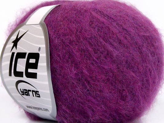 Lot of 10 Skeins Ice Yarns KID MOHAIR FINE (30% Kid Mohair) Yarn Dark Fuchsia