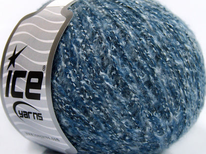 Lot of 8 Skeins Ice Yarns SALE WINTER (20% Wool 30% Cotton) Yarn Blue Shades Cream