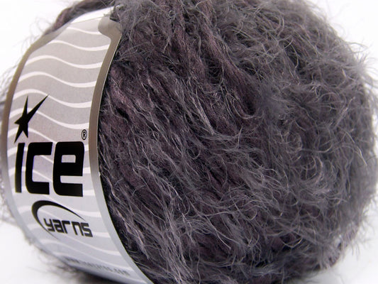 Lot of 8 Skeins Ice Yarns SALE EYELASH (30% Wool) Hand Knitting Yarn Lavender