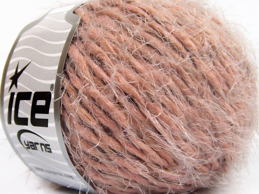 Lot of 8 Skeins Ice Yarns SALE EYELASH (30% Wool) Hand Knitting Yarn Light Pink